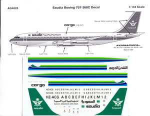 1/144 Scale Decal Saudia 707-300