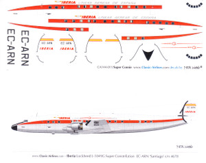 1/144 Scale Decal Iberia Super Constellation