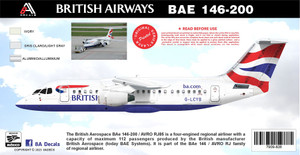 1/144 Scale Decal British Airways BAe146-200