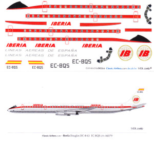 1/144 Scale Decal Iberia DC8-63 Delivery