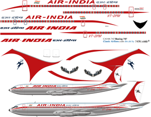 1/144 Scale Decal Air India 707