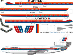 1/144 Scale Decal United DC-10