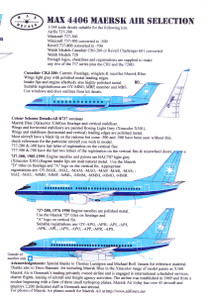 1/144 Scale Decal Maersk Air 737-200 / 300 / 500 / 800 CRJ-200 B-720