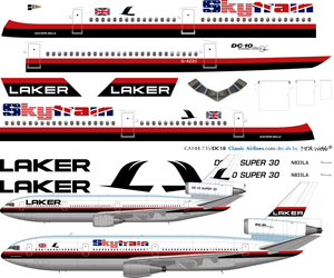 1/144 Scale Decal Laker Skytrain DC10-30
