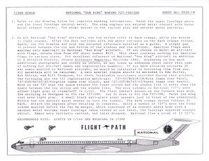 1/200 Scale Decal National 727-100 / 200 Sun King