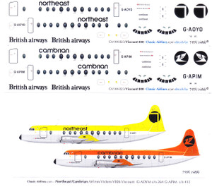 1/144 Scale Decal Northeast / Cambrian Viscount 800