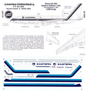 1/200 Scale Decal Eastern L-1011