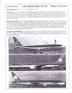 1/144 Scale Decal Aer Lingus 767-300