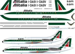 1/144 Scale Decal Alitalia Caravelle