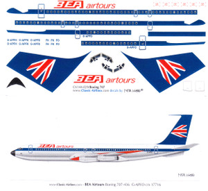 1/144 Scale Decal BEA Airtours 707
