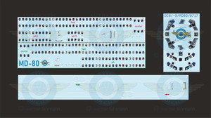 1/144 Scale Decal MD-80 Lifelike Cockpit & Windows w/ Doors