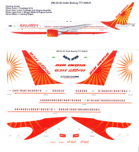 1/200 Scale Decal Air India 777-200LR