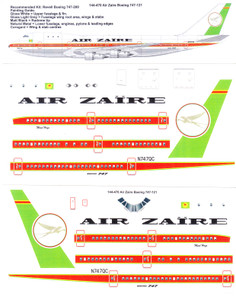 1/144 Scale Decal Air Zaire 747-121