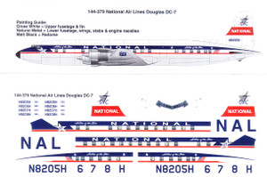 1/144 Scale Decal National Airlines DC-7C