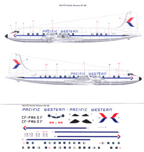 1/144 Scale Decal Pacific Western DC-6B