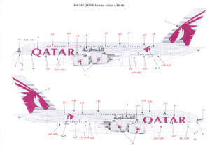 1/144 Scale Decal Qatar Airways A380-861