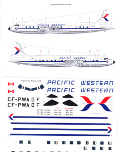 1/72 Scale Decal Pacific Western DC-6B