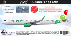 1/144 Scale Decal Viva Airbus A-321LR