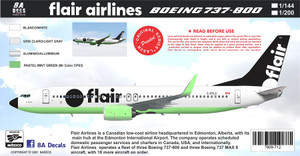 1/144 Scale Decal Flair Airlines 737-800