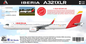 1/144 Scale Decal Iberia A-321 XLR
