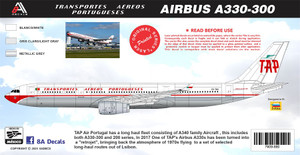 1/144 Scale Decal TAP Portugal A-330 RETRO
