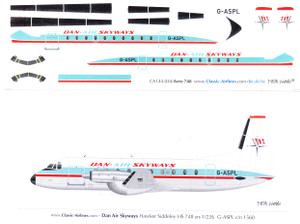1/144 Scale Decal Dan-Air Skyways HS-748