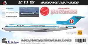 1/144 Scale Decal All Nippon Airways 727-200