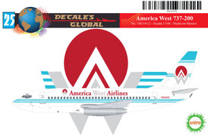 1/144 Scale Decal America West 737-200