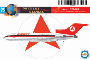 1/144 Scale Decal Ansett 727-100