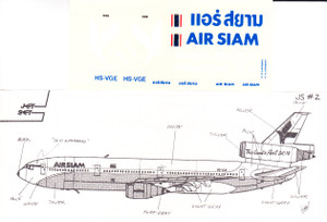 1/144 Scale Decal Air Siam DC-10