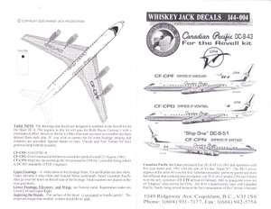 1/144 Scale Decal Canadian Pacific DC8-43
