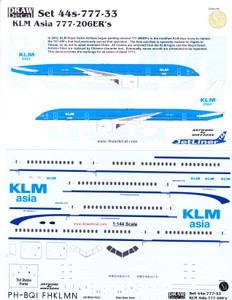 1/144 Scale Decal KLM Asia 777-200ER