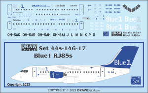 1/144 Scale Decal Blue1 RJ-85