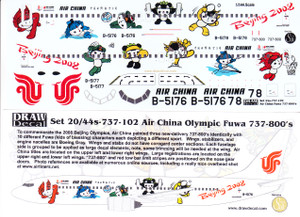 1/144 Scale Decal Air China 737-800 FUWA Olympic