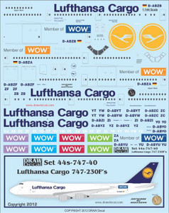 1/144 Scale Decal Lufthansa Cargo 747-230