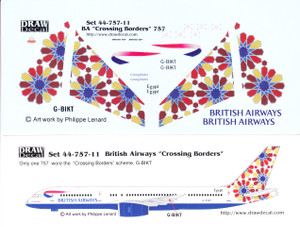 1/144 Scale Decal, British Airways, 757, CROSSING BORDERS