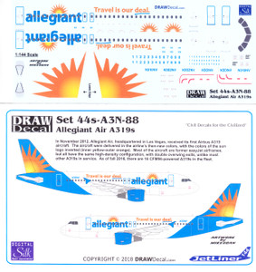1/144 Scale Decal Allegiant Air A-319