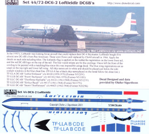 1/144 Scale Decal Loftleidir DC-6B
