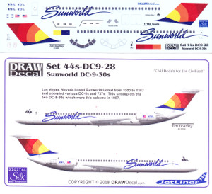 1/144 Scale Decal Sunworld DC9-30