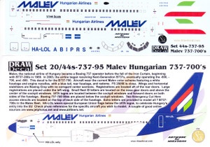 1/144 Scale Decal Malev 737-700