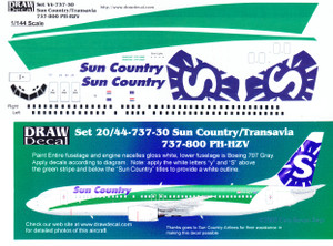 1/144 Scale Decal Sun Country / Transavia 737-800