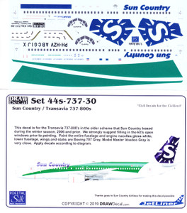 1/144 Scale Decal Sun Country / Transavia 737-800