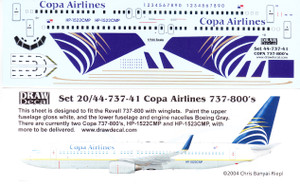 1/144 Scale Decal Copa Airlines 737-800