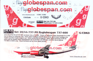 1/144 Scale Decal flyglobespan 737-600