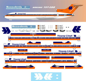 1/144 Scale Decal Hapag-Lloyd 727-200