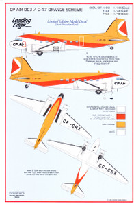 1/48 Scale Decal CP Air DC-3 / C-47