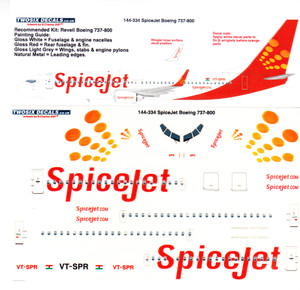 1/144 Scale Decal SpiceJet 737-800