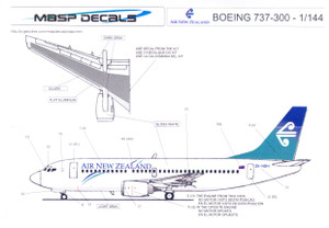 1/144 Scale Decal AIR NEW ZEALAND 737-300