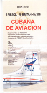 1/144 Scale Decal CUBANA Bristol Britannia