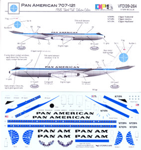1/139 Scale Decal Pan American 707-121